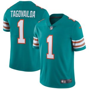 NFL Men's Miami Dolphins Tua Tagovailoa Nike Aqua Alternate Vapor Limited Jersey