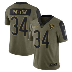 NFL Men's Chicago Bears Walter Payton Nike Olive 2021 Salute To Service Retired Player Limited Jersey