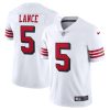 NFL Men's San Francisco 49ers Trey Lance Nike White Alternate 2 Vapor Limited Jersey