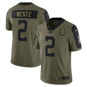 NFL Men's Indianapolis Colts Carson Wentz Nike Olive 2021 Salute To Service Limited Player Jersey