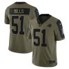 NFL Men's Carolina Panthers Sam Mills Nike Olive 2021 Salute To Service Retired Player Limited Jersey