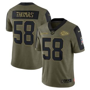 NFL Men's Kansas City Chiefs Derrick Thomas Nike Olive 2021 Salute To Service Retired Player Limited Jersey