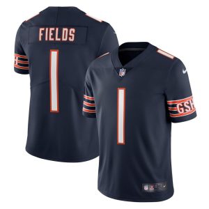 NFL Men's Chicago Bears Justin Fields Nike Navy Vapor Limited Jersey