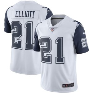 NFL Men's Dallas Cowboys Ezekiel Elliott White Nike Color Rush Vapor Limited Jersey