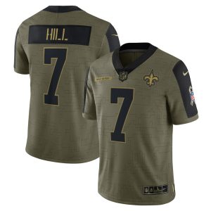 NFL Men's New Orleans Saints Taysom Hill Nike Olive 2021 Salute To Service Limited Player Jersey