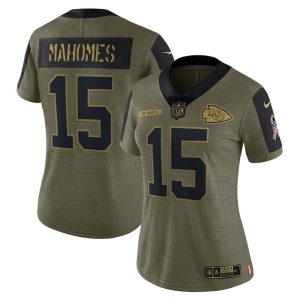 NFL Women's Kansas City Chiefs Patrick Mahomes Nike Olive 2021 Salute To Service Limited Player Jersey