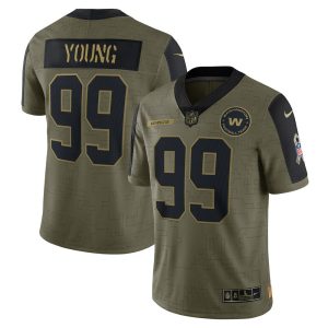 NFL Men's Washington Football Team Chase Young Nike Olive 2021 Salute To Service Limited Player Jersey