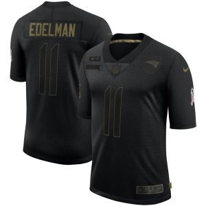 NFL Men's New England Patriots Julian Edelman Nike Black 2020 Salute To Service Limited Jersey