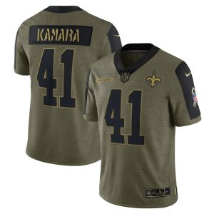 NFL Men's New Orleans Saints Alvin Kamara Nike Olive 2021 Salute To Service Limited Player Jersey