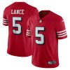 NFL Men's San Francisco 49ers Trey Lance Nike Scarlet Alternate Vapor Limited Jersey