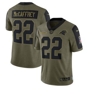 NFL Men's Carolina Panthers Christian McCaffrey Nike Olive 2021 Salute To Service Limited Player Jersey