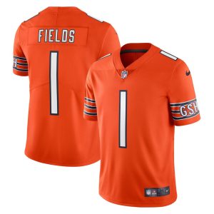 NFL Men's Chicago Bears Justin Fields Nike Orange Alternate Vapor Limited Jersey
