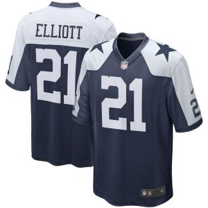 NFL Men's Dallas Cowboys Ezekiel Elliott Nike Navy Alternate Game Team Jersey