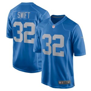 NFL Men's Detroit Lions D'Andre Swift Nike Blue Game Player Jersey