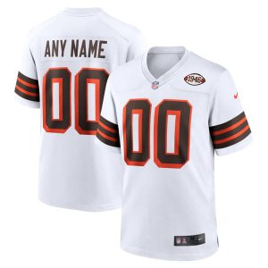 NFL Men's Cleveland Browns Nike White 1946 Collection Alternate Custom Jersey