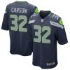 NFL Men's Seattle Seahawks Chris Carson Nike College Navy Game Jersey