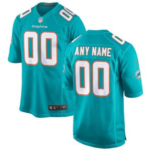 NFL Men's Miami Dolphins Nike Aqua Custom Game Jersey
