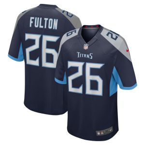 NFL Men's Tennessee Titans Kristian Fulton Nike Navy Game Jersey