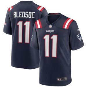 NFL Men's New England Patriots Drew Bledsoe Nike Navy Game Retired Player Jersey