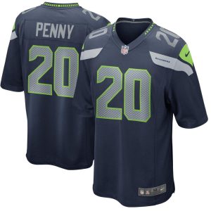NFL Men's Seattle Seahawks Rashaad Penny Nike College Navy Player Game Jersey