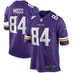 NFL Men's Minnesota Vikings Randy Moss Nike Purple Game Retired Player Jersey