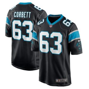 NFL Men's Carolina Panthers Austin Corbett Nike Black Game Jersey