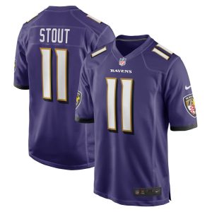 NFL Men's Baltimore Ravens Jordan Stout Nike Purple Player Game Jersey