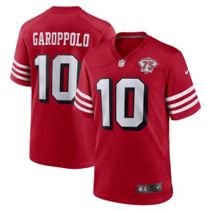 NFL Men's San Francisco 49ers Jimmy Garoppolo Nike Red 75th Anniversary Alternate Game Player Jersey