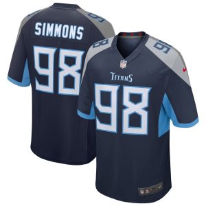 NFL Men's Tennessee Titans Jeffery Simmons Nike Navy Game Jersey