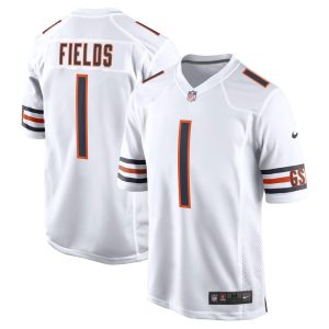 NFL Men's Chicago Bears Justin Fields Nike White Game Jersey