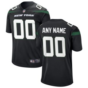 NFL Men's New York Jets Nike Stealth Black Alternate Custom Game Jersey