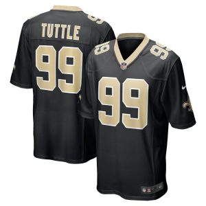 NFL Men's New Orleans Saints Shy Tuttle Nike Black Game Jersey
