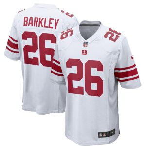 NFL Men's New York Giants Saquon Barkley Nike White Game Jersey