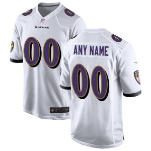NFL Men's Baltimore Ravens Nike White Custom Game Jersey