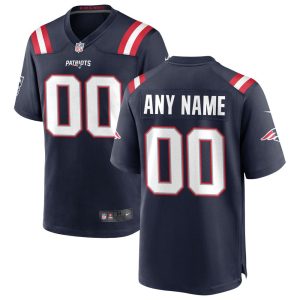 NFL Men's Nike New England Patriots Navy Custom Game Jersey