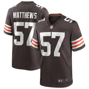 NFL Men's Cleveland Browns Clay Matthews Nike Brown Game Retired Player Jersey