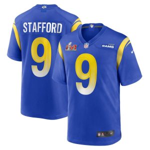 NFL Men's Los Angeles Rams Matthew Stafford Nike Royal Super Bowl LVI Game Patch Jersey