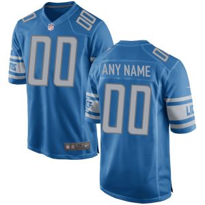 NFL Men's Detroit Lions Nike Blue Custom Game Jersey