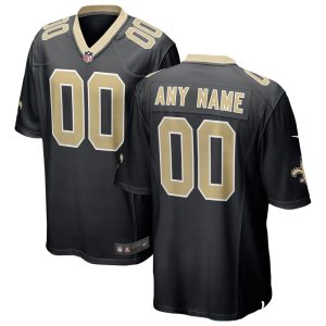 NFL Men's New Orleans Saints Nike Black Custom Game Jersey