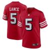 NFL Men's San Francisco 49ers Trey Lance Nike Scarlet Alternate Game Jersey