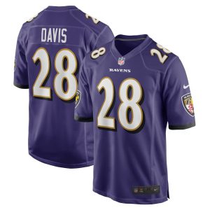 NFL Men's Baltimore Ravens Mike Davis Nike Purple Player Game Jersey