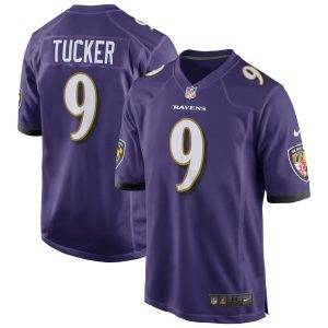 NFL Men's Baltimore Ravens Justin Tucker Nike Purple Game Jersey