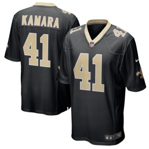 NFL Men's New Orleans Saints Alvin Kamara Nike Black Game Player Jersey