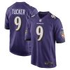 NFL Men's Baltimore Ravens Justin Tucker Nike Purple Game Team Jersey