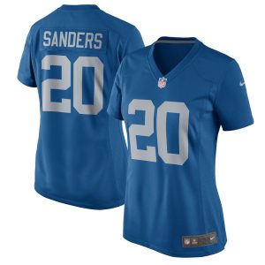 NFL Women's Detroit Lions Barry Sanders Nike Blue 2017 Throwback Retired Player Game Jersey