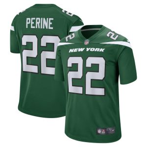 NFL Men's New York Jets La'Mical Perine Nike Gotham Green Game Jersey