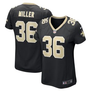 NFL Women's New Orleans Saints Jordan Miller Nike Black Game Player Jersey