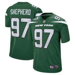 NFL Men's New York Jets Nathan Shepherd Nike Gotham Green Game Jersey
