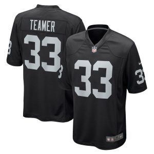 NFL Men's Las Vegas Raiders Roderic Teamer Nike Black Game Jersey