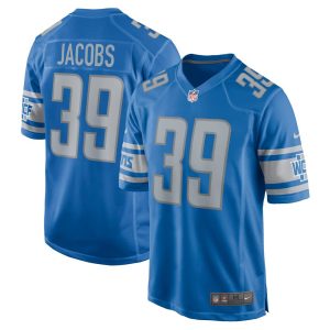 NFL Men's Detroit Lions Jerry Jacobs Nike Blue Game Jersey
